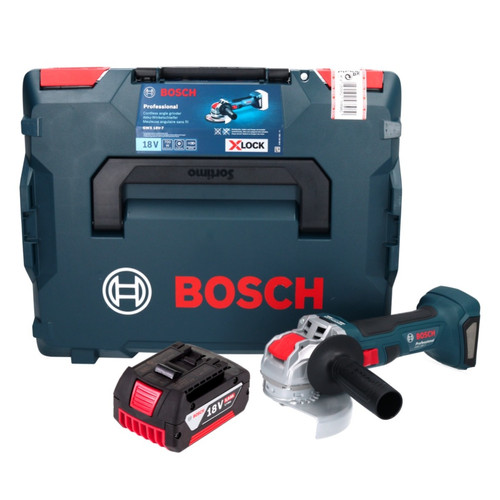 Bosch - Bosch GWX 18V-7 Professional Meuleuse angulaire sans fil 125mm Brushless X-LOCK 18V + 1x Batterie 5,0 Ah + Coffret - sans chargeur Bosch  - Meuleuse 125mm Meuleuses