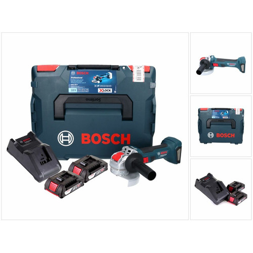Bosch - Bosch GWX 18V-7 Professional Meuleuse angulaire sans fil 125mm Brushless X-LOCK 18V + 2x Batteries 2,0Ah + Chargeur + Coffret Bosch - Meuleuses