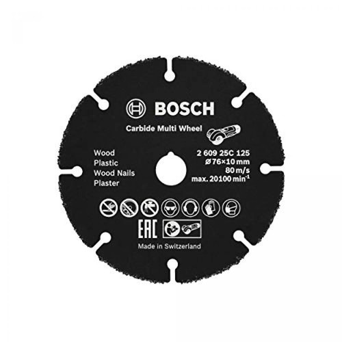 Bosch - 260925C125 Disque à tronçonner Carbide Multi Wheel (Bois, Plastique, Tuyau en cuivre, Ø 76 mm, alésage Ø 10 mm, Accessoire pour meuleuse Angulaire) - Meuleuses