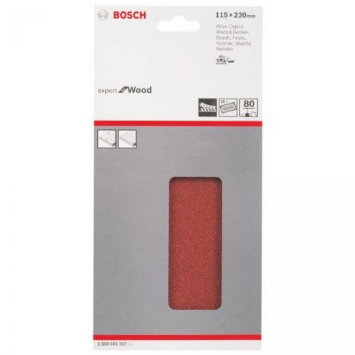 Bosch - Bosch 2608605317 10 Feuilles abrasives pour ponceuses vibrantes 115 x 230 mm 14 trous Grain 80 Bosch  - Accessoires brossage et polissage Bosch