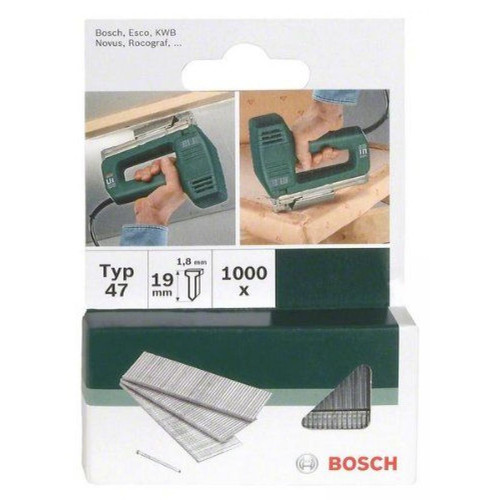 Clouterie Bosch Bosch 2609255811 Set de 1000 clous d'agrafage Type 47 Longueur 23 Tête Largeur 1,8 mm Epaisseur 1,27