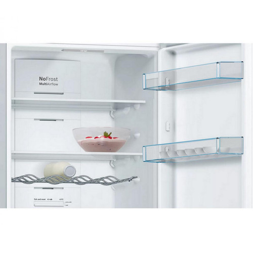 Réfrigérateur BOSCH KGN36VLEC - Réfrigérateur combiné pose-libre 326L (237+89L) - Froid ventilé - E - L 60x H 186cm - Inox