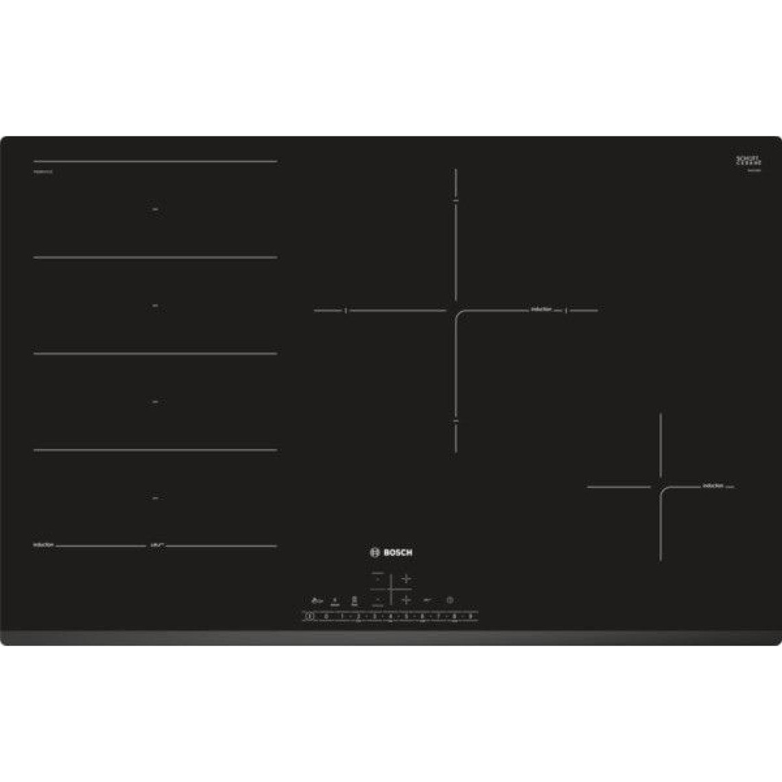 Bosch Table de cuisson à induction 80cm 4 feux 7400w flexinduction noir - pxe831fc1e - BOSCH