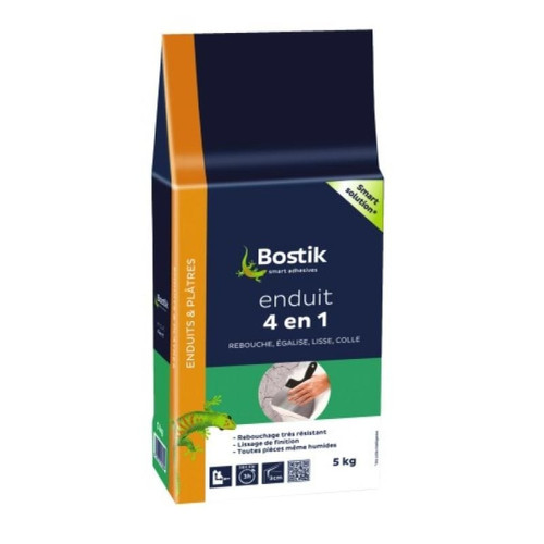 Bostik - Enduit de rebouchage, collage 4 en 1, paquet de 5 kg Bostik  - Enduit rebouchage