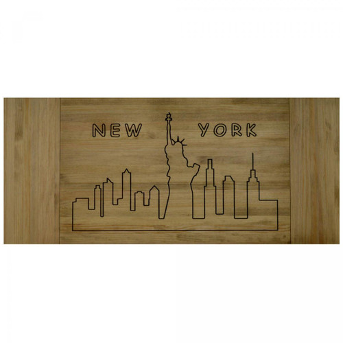 BOX FURNITURE - Tête de lit ECO. New York 2 3P. 160X60cm  Bois massif de pin.  Vieilli - Box Furniture - Têtes de lit Industriel