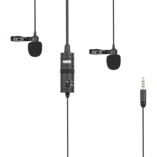 Boya - BOYA M1DM Double microphone lavalier - Sortie TRRS - Câble 4 m Boya  - Microphone Pack reprise
