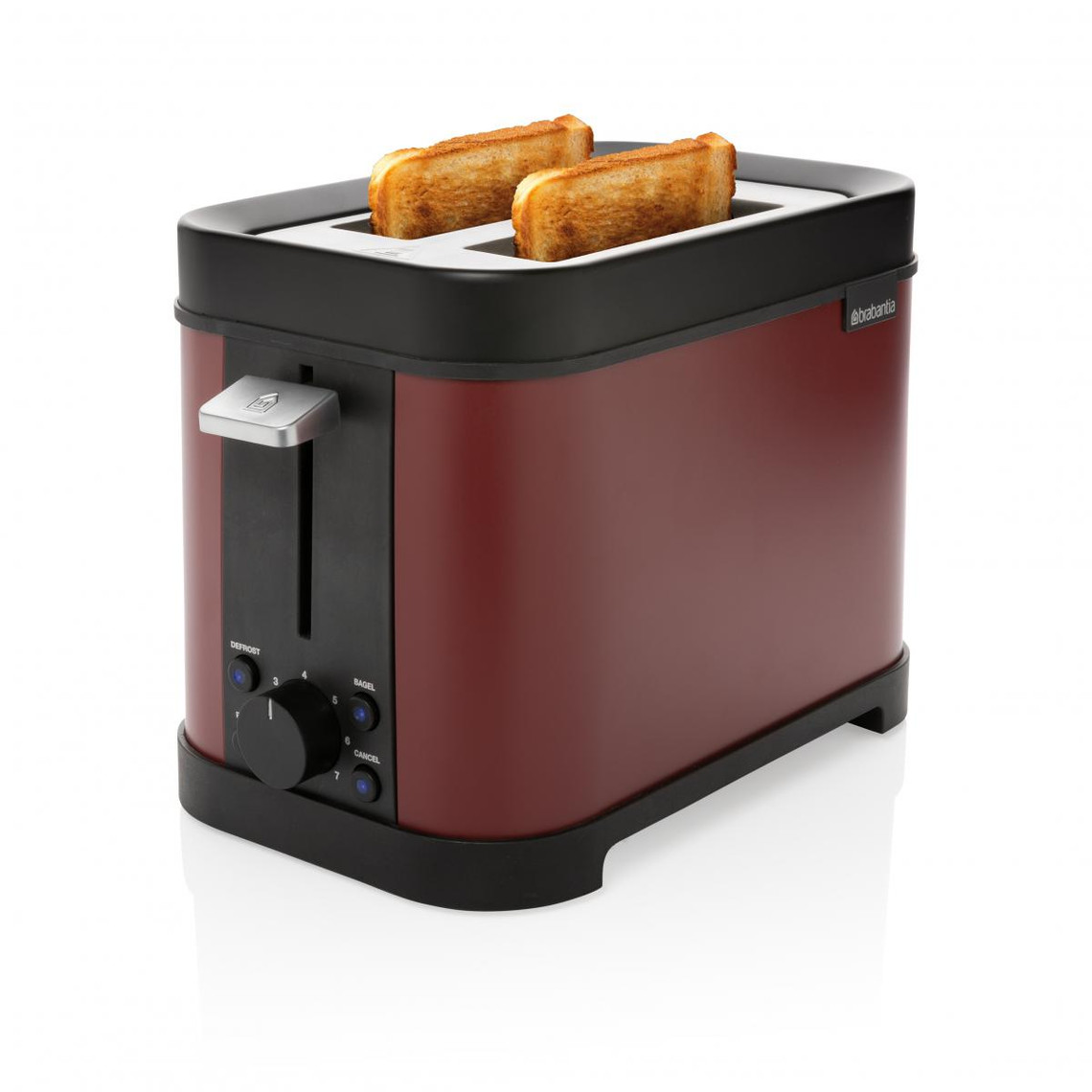 BRABANTIA D2-2RD - Grille-pain - Fentes extra larges - 7 positions de toast - Rouge
