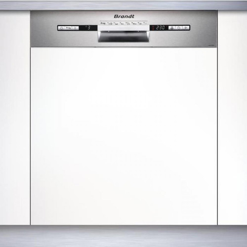 Brandt - Lave-vaisselle 60cm 12c 47db a++ intégrable avec bandeau inox - vh1772x - BRANDT - Lave-vaisselle Encastrable