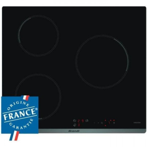 Brandt - Table de cuisson induction BRANDT - 3 zones - 4600W - Revetement verre - Noir - L58 x P51 cm - BPI6310B Brandt  - M24