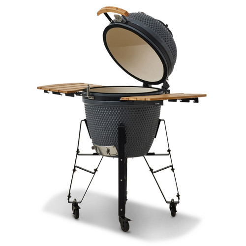 Brasero - Barbecue au charbon de bois KAMADO - Brasero - En céramique, Haute résistance à la chaleur - Avec Thermomètre -Chariot Brasero  - Barbecue ceramique
