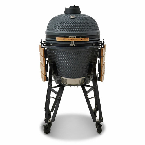 Brasero Barbecue au charbon de bois KAMADO - Brasero - En céramique, Haute résistance à la chaleur - Avec Thermomètre -Chariot