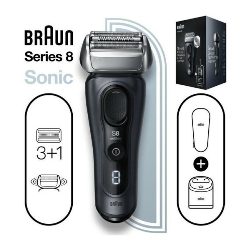 Braun -BRAUN 81761498 - Braun Series 8 8463cc Rasoir Electrique barbe - Tete 3+1 - Technologie Sonic - Tete flexible 40? Braun  - Rasoir électrique