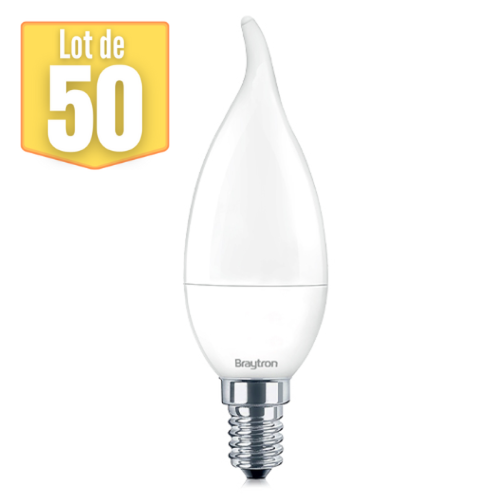 BRAYTRON - Lot de 50 ampoules LED bougie 5W (Eq.35W) E14 3000K BRAYTRON  - Ampoule E14 Ampoules LED