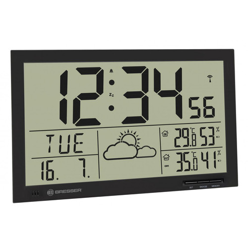 Bresser - Horloge murale avec mesure de température et affichage météo couleur noir - Bresser - Bresser