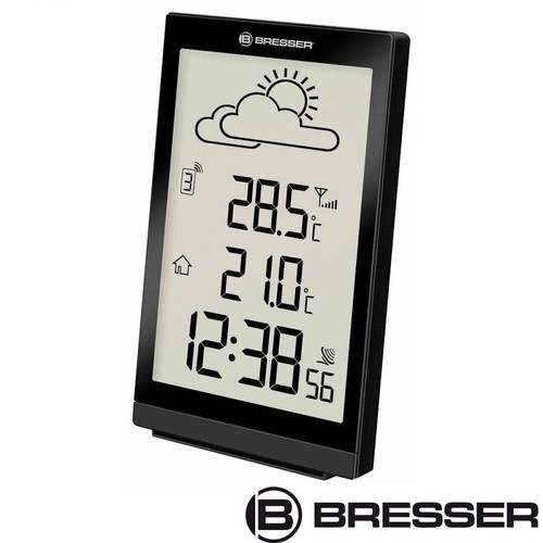Bresser - Station météo noire avec thermomètre et grand écran LCD - Bresser - Station météo connectée Météo connectée