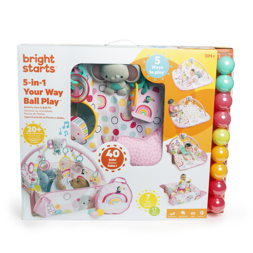 Bright Starts - Bright Starts 12625 Bright Starts Baby Play Mat Your Way Ball Play Gym & ; Ball Pit 7 Toys Rainbow Tropics Bright Starts - Jeux & Jouets