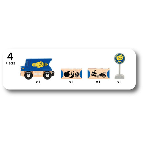Voitures BRIO Brio World - 36020 - Camion de Livraison - Accessoire pour Circuit de Train en Bois - avec connexions aimantées - Jouet pour garçons et Filles à partir de 3 Ans