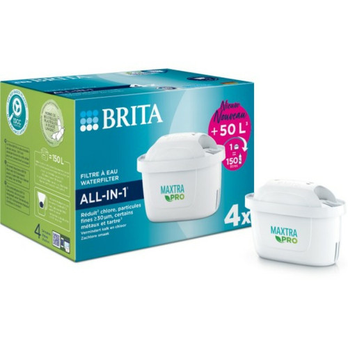 Brita - Pack de cartouches filtrantes Pack 4 filtres à eau MAXTRA PRO- AIO - Carafe filtrante