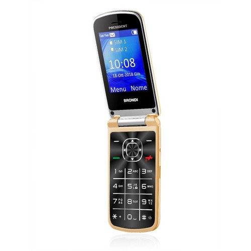 Téléphone mobile Brondi Brondi President 7,62 cm (3') 130 g Or Téléphone numérique