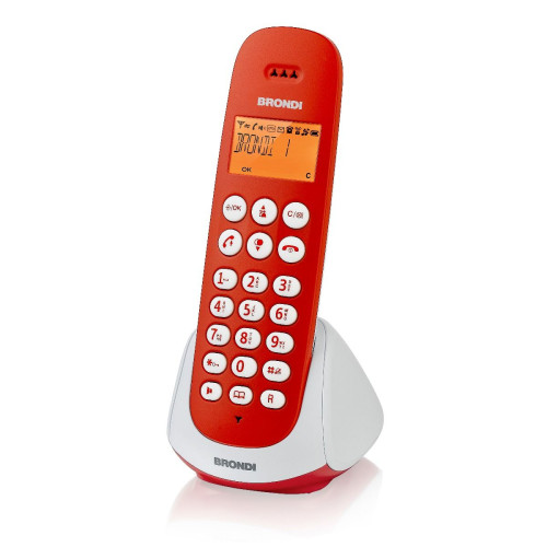 Brondi - Brondi Adara Téléphone DECT Rouge, Blanc Identification de l'appelant Brondi  - Telephone fixe rouge