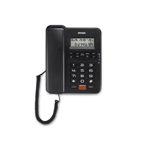 Téléphone fixe filaire Brondi Brondi Office Desk Téléphone DECT Noir Identification de l'appelant