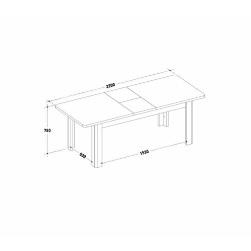 But Table L.180 + allonge CESENA blanc laqué/ imitation béton