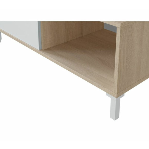 But Table basse rectangulaire L.100 cm BROOKLYN imitation chêne et blanc