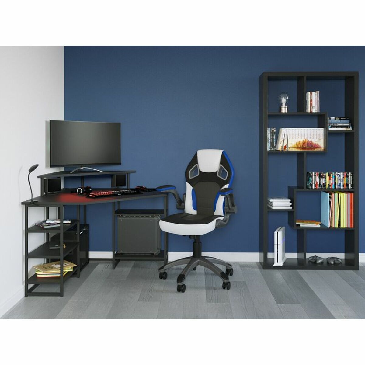 Sièges et fauteuils de bureau But Fauteuil de bureau CARBON Noir, gris, blanc et bleu