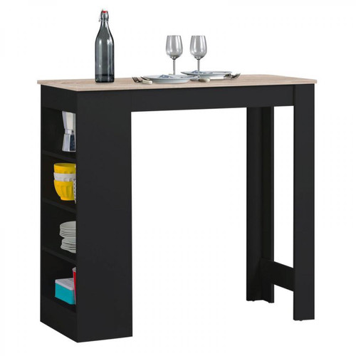 Bars But Table bar COLADA Noir et imitation chêne