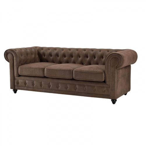 But Chesterfield 3 places CHESTER tissu vintage Marron