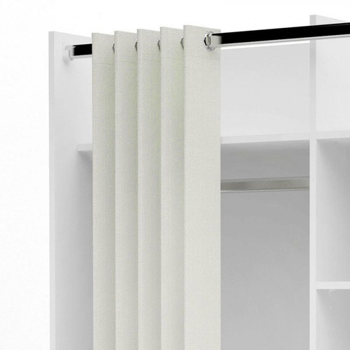 Armoire Kit dressing avec rideau L.100 cm MOVE blanc