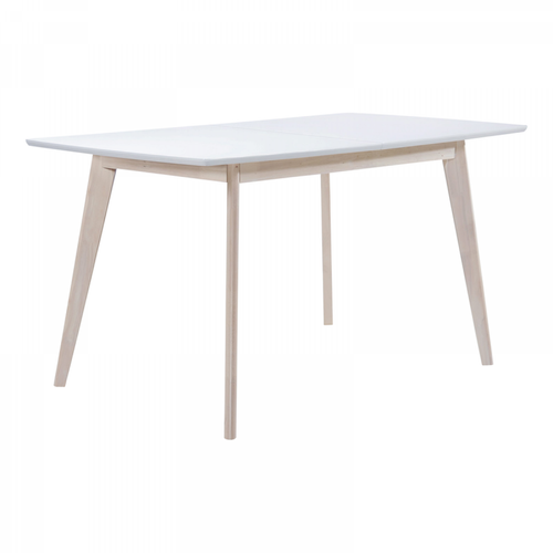 But - Table extensible L120-160 cm MALENA scandinave Bois et blanc - Tables à manger Oui