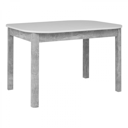 But - Table L.120/160 rectangulaire TOLEDO 2 imitation béton/ blanc - Tables à manger Oui