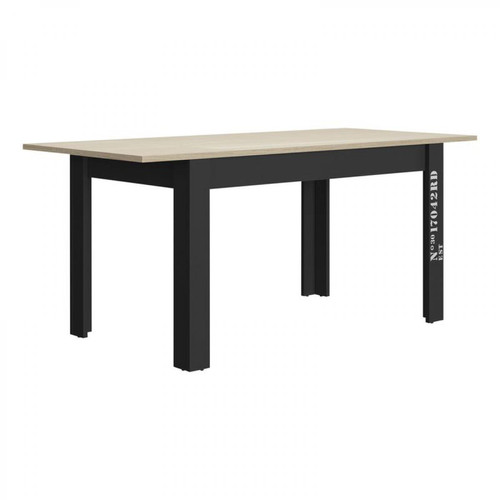 But - Table L.136 + 1 allonge EXIT imitation chêne clair/ noir - Tables à manger Non pliante