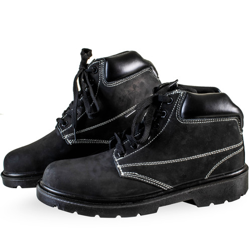 BWW - Chaussures de sécurité et travail noir montantes cuir nubuck Normes EN 20345 S1 BWW  - Chaussure securite cuir
