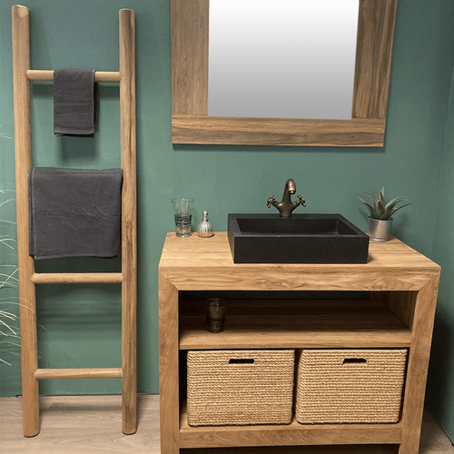 Byca - Echelle 130 cm en bois de Teck recyclé - Empro Byca  - meuble bas salle de bain Teck naturel