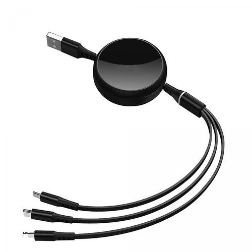 Cabling - CABLING®1,1 M Multi Câble 3 en 1, USB Rétractable Chargeur Rapide avec  iP/Type C/Micro USB Port (Ch Cabling  - Câble Lightning