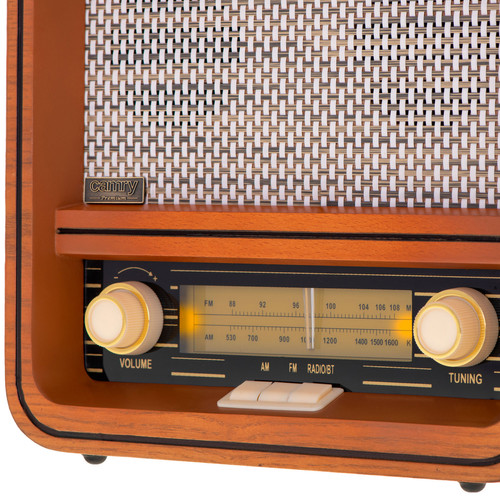 Radio Radio Rétro AM / FM, Bluetooth, Tuner Manuel, Port USB, Boîtier en Bois Vintage, , Marron, Camry, CR1188