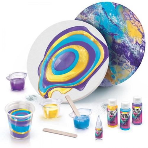 Dessin et peinture ART LAB Pouring Paint - Kit de Peinture theme Cosmic - Coffret pour enfant - Peinture acrylique