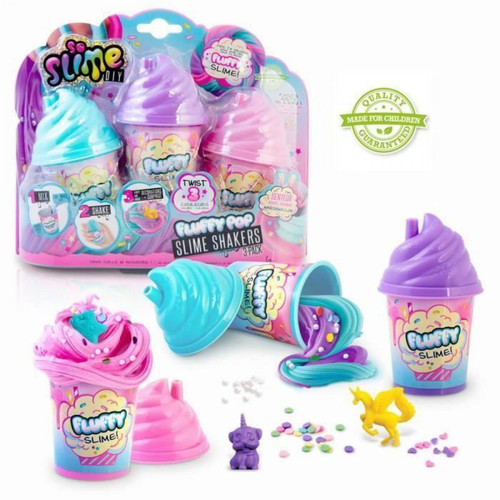 Canal Toys - SO DIY So Slime Fluffy - Lot de 3 Slime Shakers Fluffy parfumés - Découvre une nouvelle texture de slime ! - SSC 101 - 6 ans et + - Jeux artistiques Canal Toys