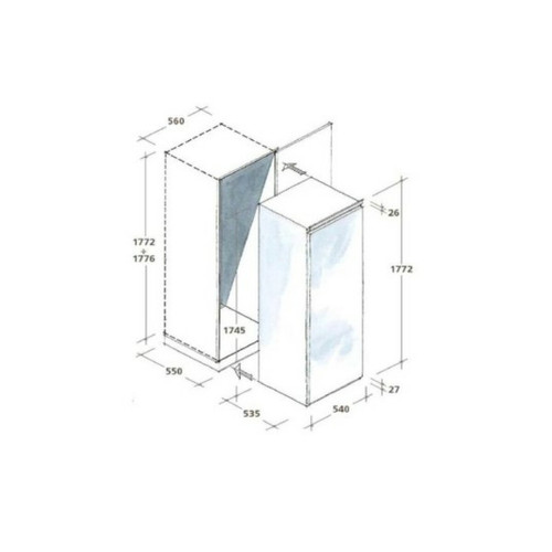 Réfrigérateur Réfrigérateur 1 porte intégrable à glissière 286l - cfbo3550e/n - CANDY