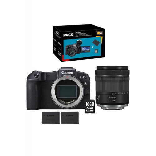 Canon - PACK EOS RP + RF 24-105 mm f/4-7.1 IS STM + Seconde Batterie LP-E17 + Carte SD 16Go - Pack appareil photo Appareil Photo