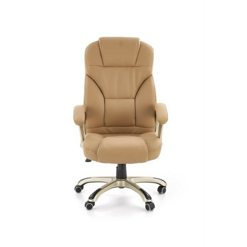 Carellia - Fauteuil de bureau en cuir synthétique 112-119 x 67 x 70 cm - Beige - Chaise de bureau Chaises
