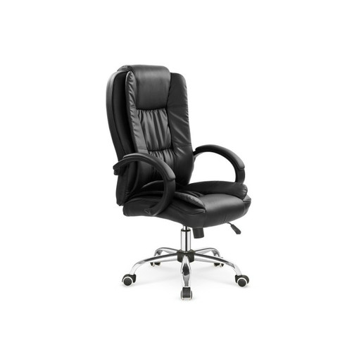 Carellia - Fauteuil de bureau en cuir synthétique - Noir - Chaise de bureau Chaises