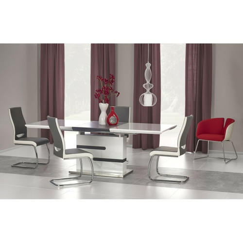 Carellia - Table à manger design extensible 160-220 x 90 x 77 cm - Blanc - Table extensible 12 personnes