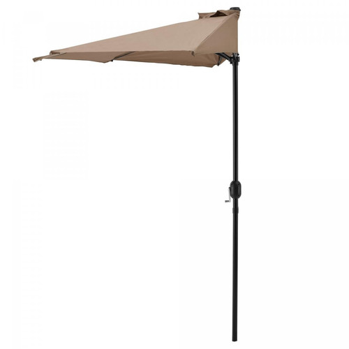 Casa.Pro - Demi-parasol Eger pour terrasse balcon polyester 300 x 150 x 230 cm beige [casa.pro] Casa.Pro  - Demi Parasol Parasols