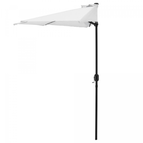 Casa.Pro - Demi-parasol Eger pour terrasse balcon polyester 300 x 150 x 230 cm blanc [casa.pro] Casa.Pro  - Demi Parasol Parasols