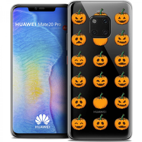 Caseink - Coque Housse Etui Huawei Mate 20 PRO (6.4 ) [Crystal Gel HD Collection Halloween Design Smiley Citrouille - Souple - Ultra Fin - Imprimé en France] Caseink  - Caseink