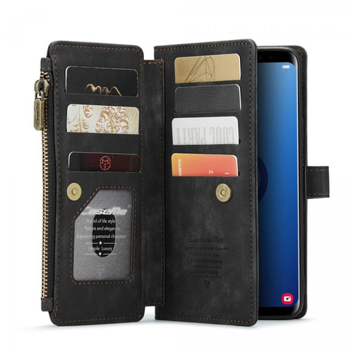 Caseme - Etui en PU + TPU antichoc, porte-cartes noir pour votre Samsung Galaxy S9 + Caseme  - Coque, étui smartphone