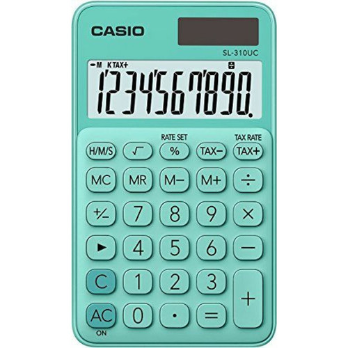 Casio - Casio sl-310uc-gn – Calculatrice de poche, 0.8 x 7 x 11.8 cm, couleur vert Casio  - Accessoires Bureau Casio Montres